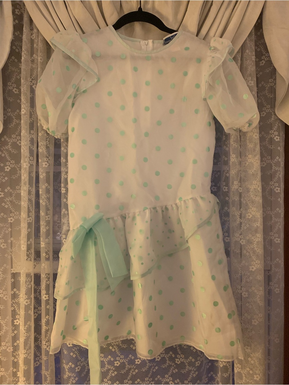 ❤️5 for $20❤️Girls' Mint Polka Dot Tiered Party Dress